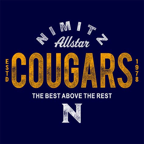 Nimitz Cougars Premium Navy T-shirt - Design 40