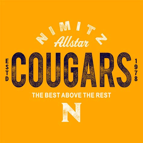 Nimitz Cougars Premium Gold T-shirt - Design 40