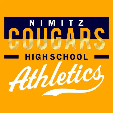 Nimitz High School Cougars Gold Garment Design 48