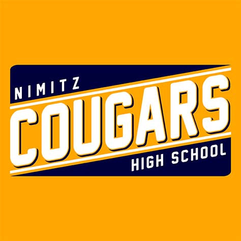 Nimitz High School Cougars Gold Garment Design 84