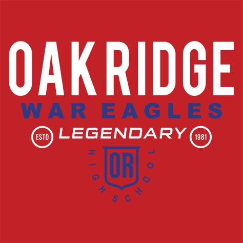 Oak Ridge War Eagles Premium Red T-shirt - Design 03