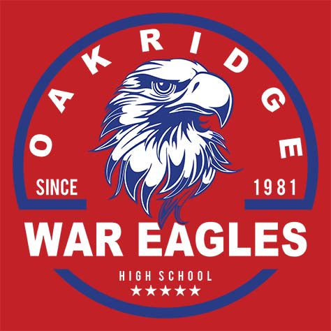 Oak Ridge High School War Eagles Red Garment Design 04