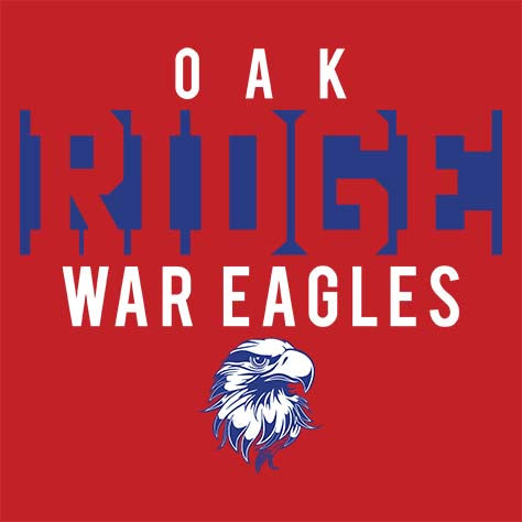 Oak Ridge High School War Eagles Red Garment Design 06