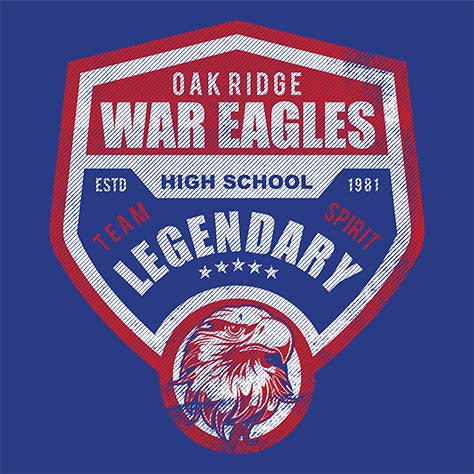 Oak Ridge War Eagles Premium Royal T-shirt - Design 14