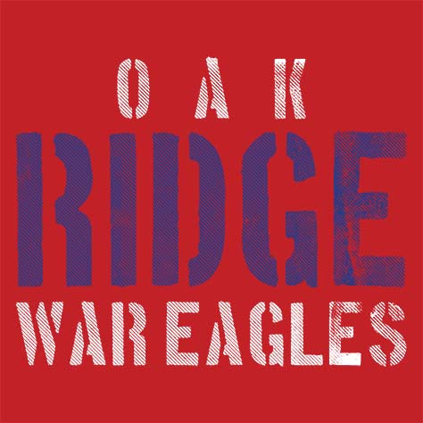 Oak Ridge High School War Eagles Red Garment Design 17