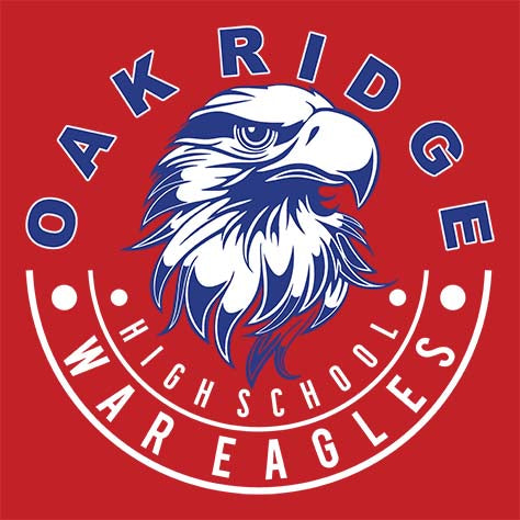 Oak Ridge War Eagles Premium Red T-shirt - Design 19