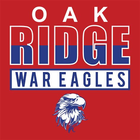 Oak Ridge War Eagles Premium Red T-shirt - Design 29