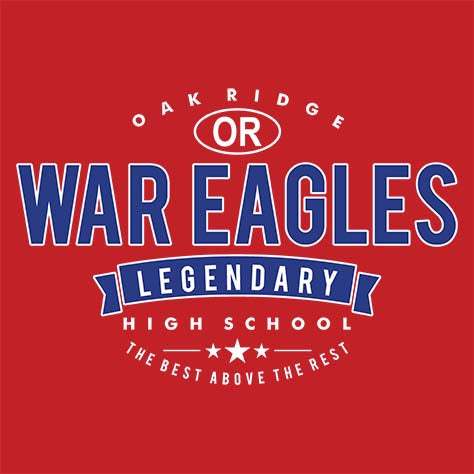 Oak Ridge High School War Eagles Red Garment Design 44