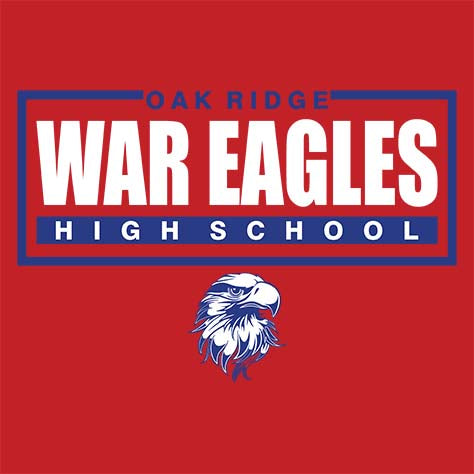 Oak Ridge War Eagles Premium Red T-shirt - Design 49