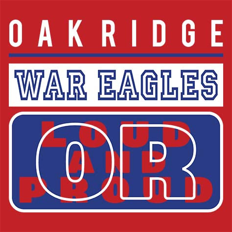 Oak Ridge War Eagles Premium Red T-shirt - Design 86