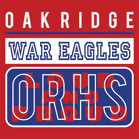 Oak Ridge High School War Eagles Red Garment Design 86