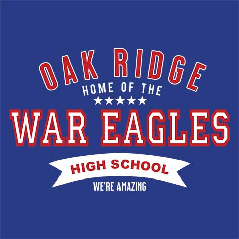 Oak Ridge High School War Eagles Royal Blue Garment Design 96