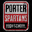 Porter Spartans Premium Black T-shirt - Design 01