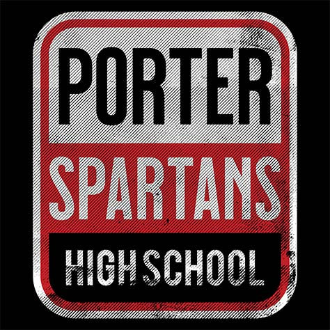 Porter High School Spartans Black Garment Design 01