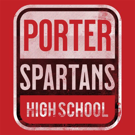 Porter Spartans Premium Red T-shirt - Design 01