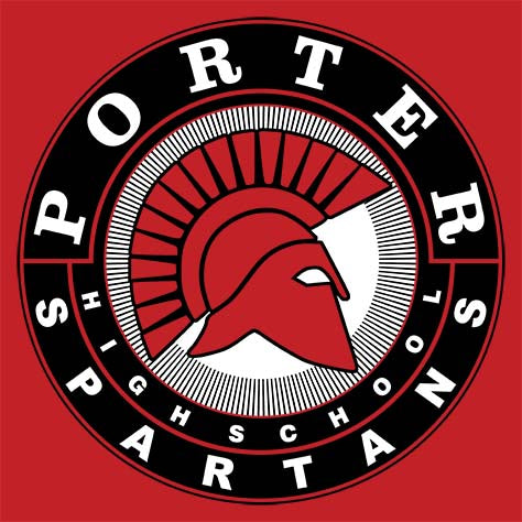 Porter Spartans Premium Red T-shirt - Design 02