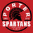 Porter Spartans Premium Red T-shirt - Design 04