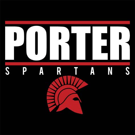 Porter Spartans Premium Black T-shirt - Design 07