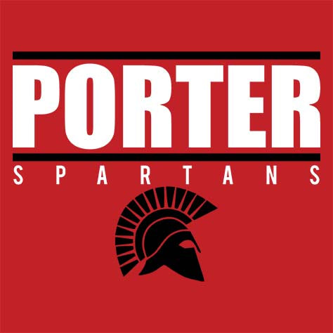 Porter Spartans Premium Red T-shirt - Design 07