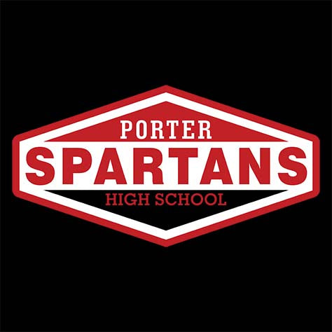 Porter High School Spartans Black Garment Design 09