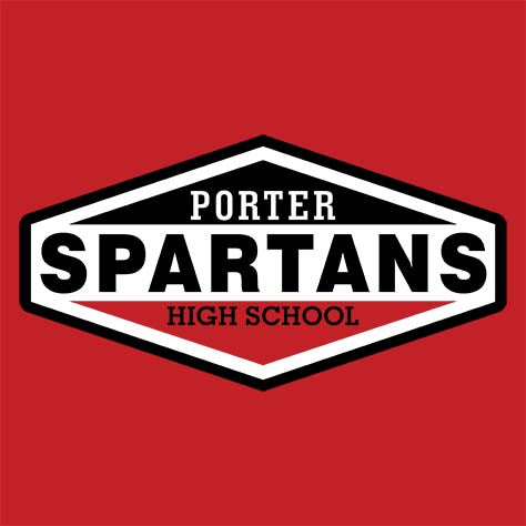 Porter Spartans Premium Red T-shirt - Design 09