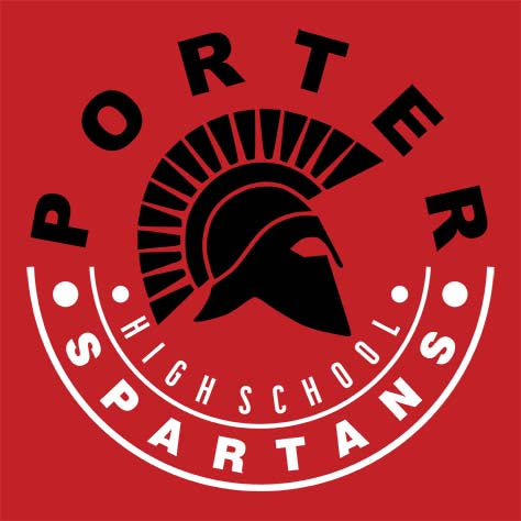 Porter Spartans Premium Red T-shirt - Design 19