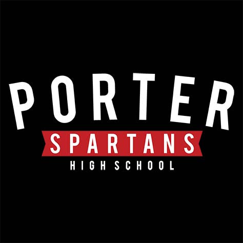 Porter Spartans Premium Black T-shirt - Design 21