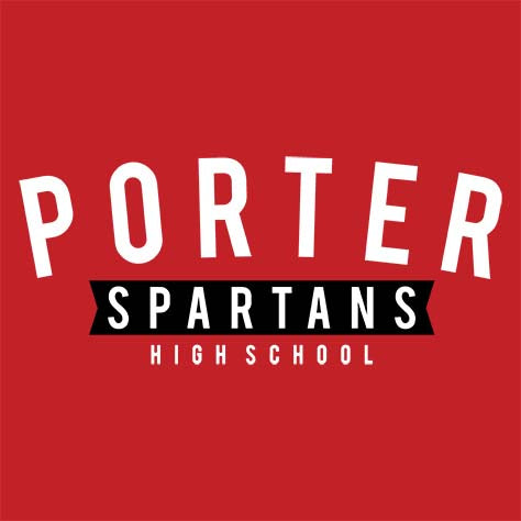 Porter Spartans Premium Red T-shirt - Design 21