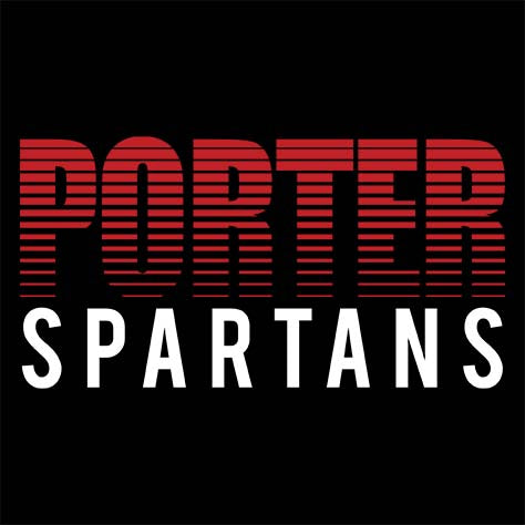 Porter Spartans Premium Black T-shirt - Design 24