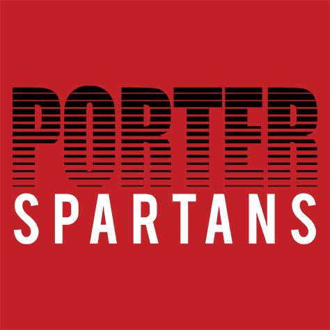 Porter Spartans Premium Red T-shirt - Design 24