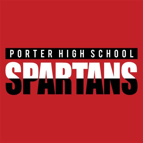 Porter Spartans Premium Red T-shirt - Design 25