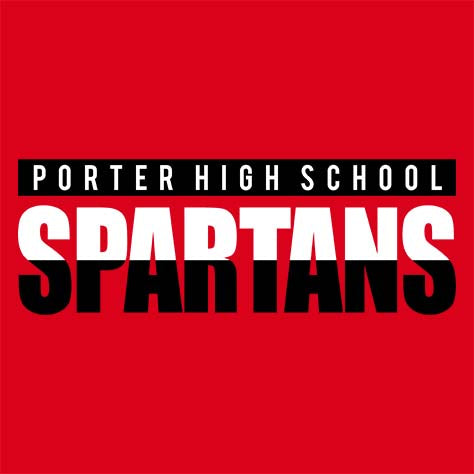 Porter High School Spartans Red Garment Design 25