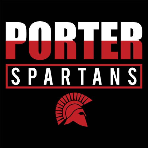 Porter Spartans Premium Black T-shirt - Design 29