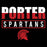 Porter Spartans Premium Black T-shirt - Design 29