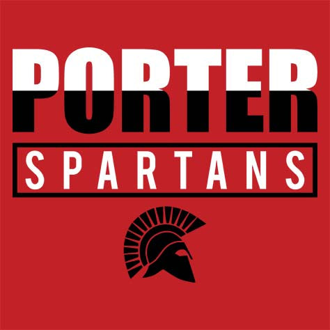 Porter Spartans Premium Red T-shirt - Design 29