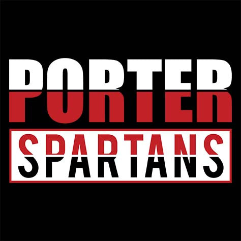 Porter Spartans Premium Black T-shirt - Design 31