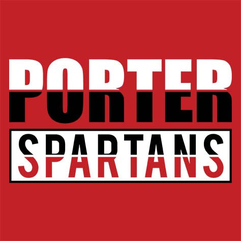 Porter Spartans Premium Red T-shirt - Design 31