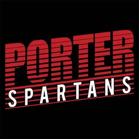 Porter Spartans Premium Black T-shirt - Design 32