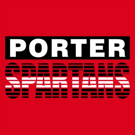 Porter High School Spartans Red Garment Design 35