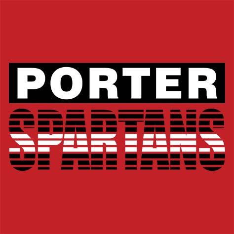 Porter Spartans Premium Red T-shirt - Design 35