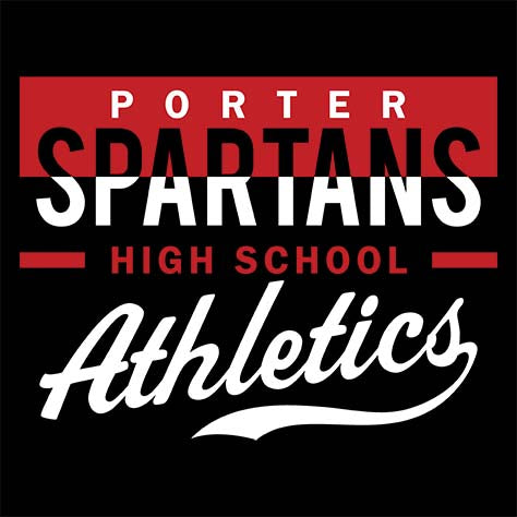 Porter Spartans Premium Black T-shirt - Design 48