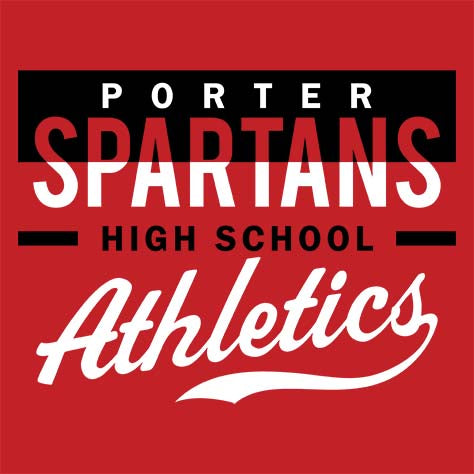 Porter Spartans Premium Red T-shirt - Design 48