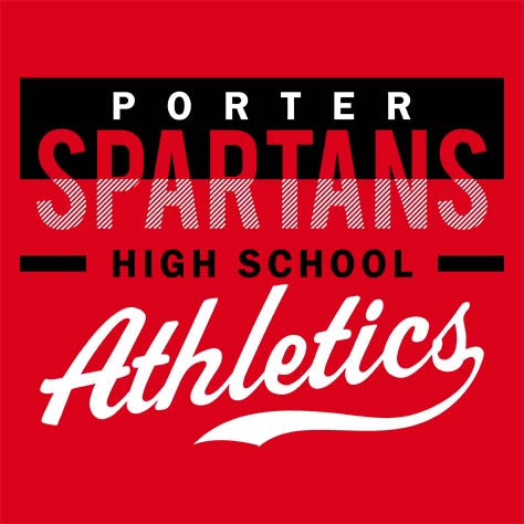 Porter High School Spartans Red Garment Design 48