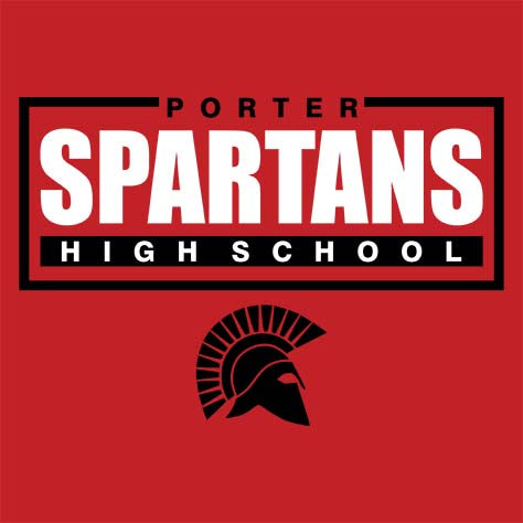 Porter Spartans Premium Red T-shirt - Design 49