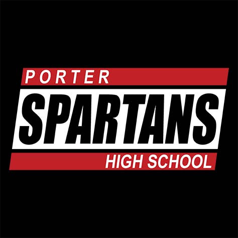 Porter Spartans Premium Black T-shirt - Design 72