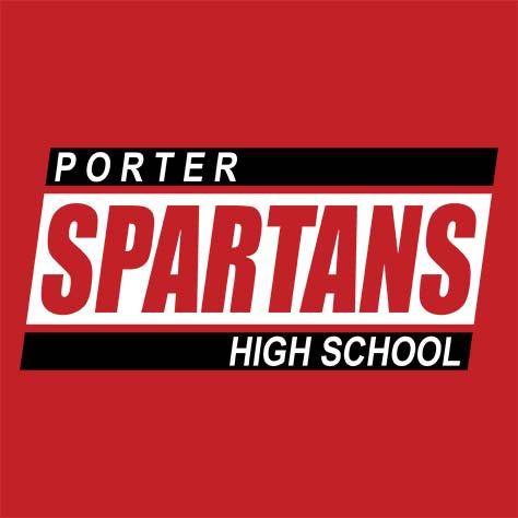 Porter Spartans Premium Red T-shirt - Design 72