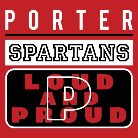 Porter Spartans Premium Red T-shirt - Design 86