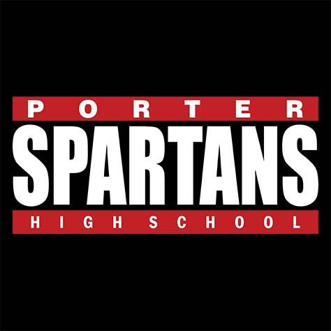 Porter Spartans Premium Black T-shirt - Design 98