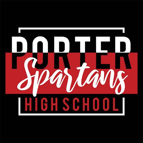 Porter High School Spartans Black Garment Design 05