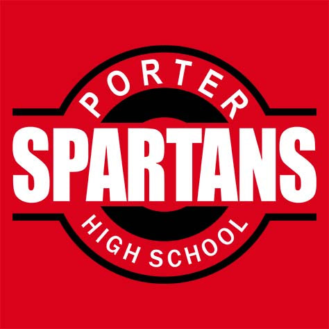 Porter High School Spartans Red Garment Design 11